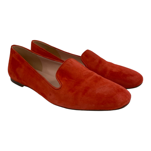 J. Crew Shoes - J Crew Womens Smoking Slippers Fiery Sunset Red Flats Loafers Shoes size 7